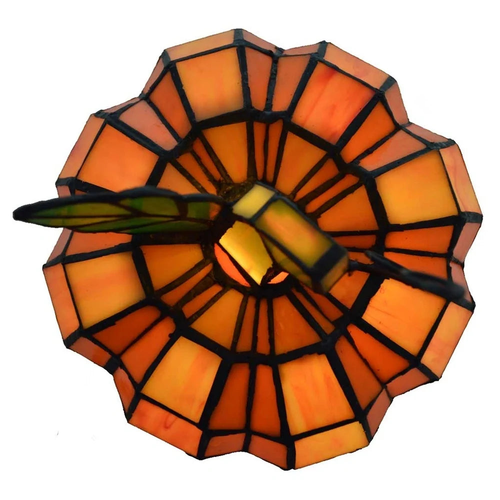 9" H Patch the Pumpkin Stained Glass Accent Lamp - 8.25"L x 8.25"W x 9"H