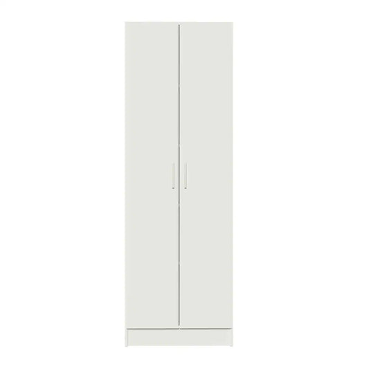 Madesa Pantry Storage Cabinet Armoire Closet with 2 Doors and 5 Utility Shelves 23 Inch Wooden Unit for Bedroom and Office