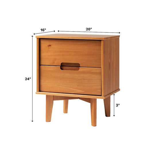 Middlebrook Mid-Century Solid Wood 2-Drawer Nightstand (Set of 2)