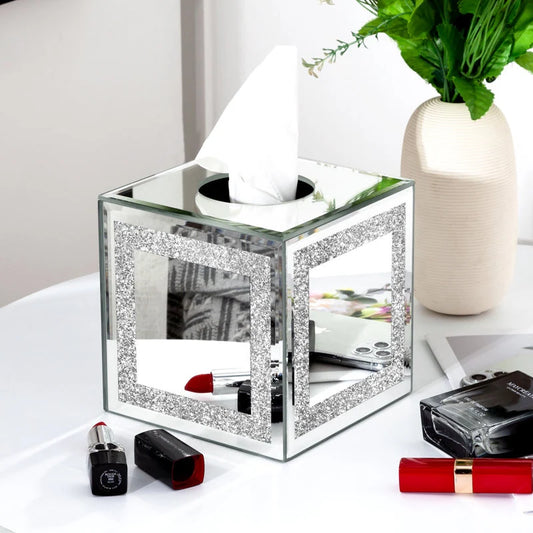 Poissy Mirrored Tissue Box Cover Holder