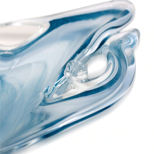 Trilogy Centerpiece - Sky Blue Murano Glass Centerpiece